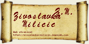 Živoslavka Miličić vizit kartica